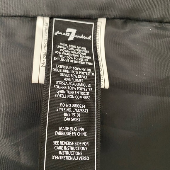 NEW wTag-7 FOR ALL MANKIND Blk Down Long Coat S - Picture 6 of 6